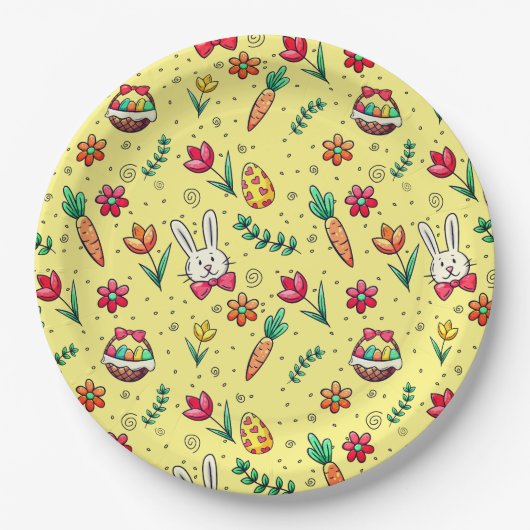 Teller für hellgelbes Ostermuster (Vorderseite)