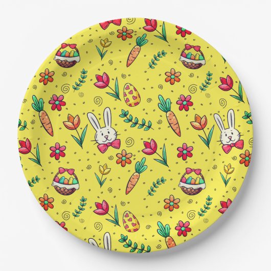 Teller für hellgelbes Ostermuster (Vorderseite)