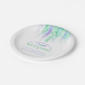 Teller für Hochzeiten in Aquarellblau (Schrägansicht)