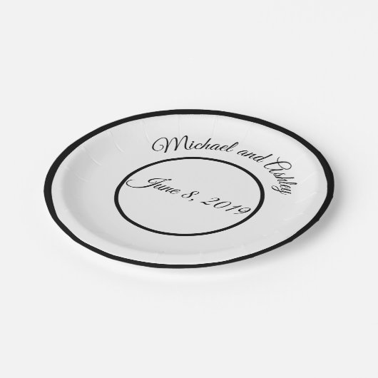 Teller für Hochzeitsbride und Bräutigam (Schrägansicht)