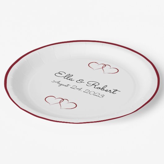 Teller für Hochzeitsfeier (Schrägansicht)