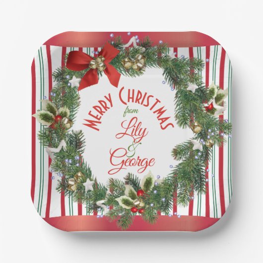 Teller für hübsche rote und grüne Kleider (Vorderseite)