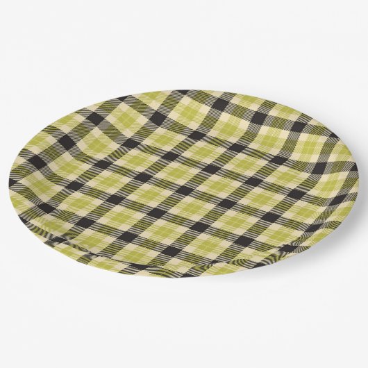 Teller für Kariertes Olivenöl und Tartan (Schrägansicht)
