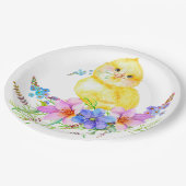 Teller für kleine, florale Babydusche (Schrägansicht)