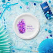 Teller für lila Blume in Aquarellfarben (Party)