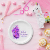 Teller für lila Blume in Aquarellfarben (Party)