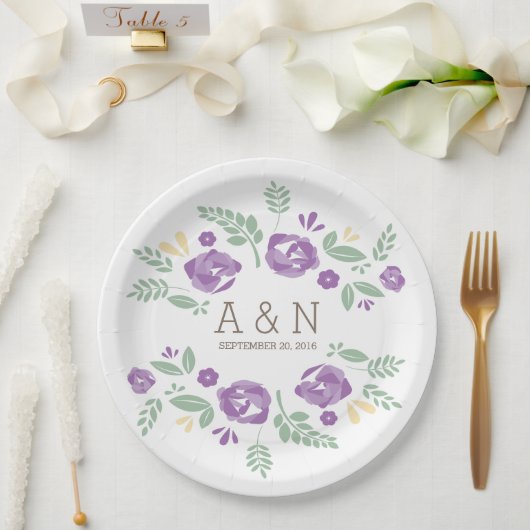 Teller für lila Flachbildschirme (Hochzeit)