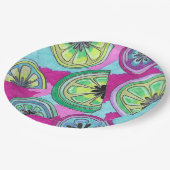 Teller für lila Party (Schrägansicht)