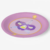 Teller für lila und gelbe Orchideen (Schrägansicht)