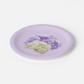 Teller für lila und ivorische Peonies (Schrägansicht)