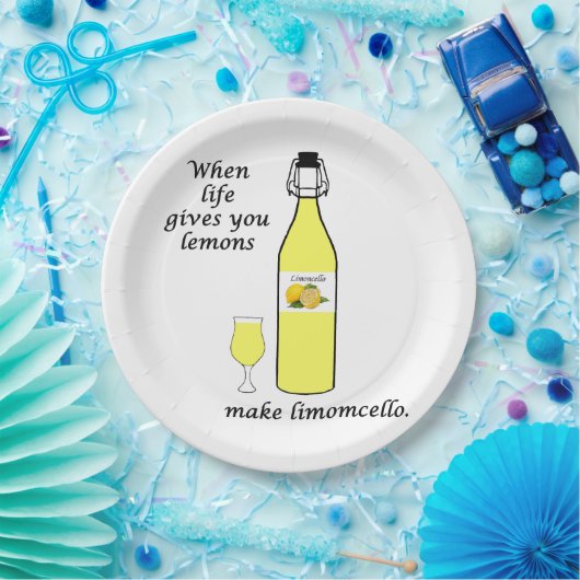 Teller für Limoncello-Abendessen mit Zitronen (Party)