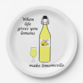 Teller für Limoncello-Abendessen mit Zitronen (Vorderseite)
