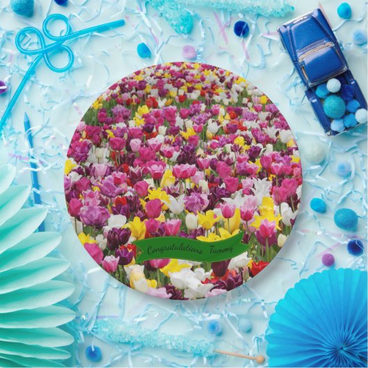 Teller für mehrfarbige Tulips (Party)