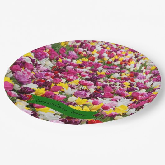 Teller für mehrfarbige Tulips (Schrägansicht)