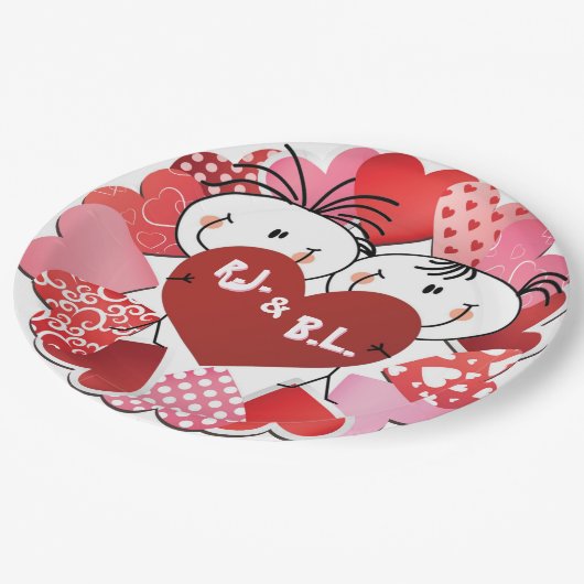 Teller für Monogrammierte Herzpapiere (Schrägansicht)