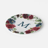 Teller für Monongram-Papiere der Burgundy Navy (Schrägansicht)