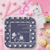 Teller für Navy-Rose-Polterabend (Party)