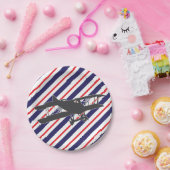 Teller für Navy und Red Vintag Airplane (Party)