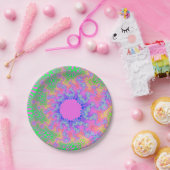 Teller für Neon Rainbow Sunburst Paper (Party)