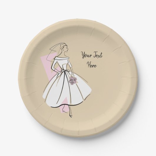 Teller für neutrales Papier in der Mode-Bride (Vorderseite)