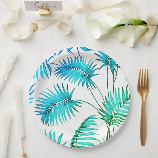 Teller für niedliche aquamarine Blume (Hochzeit)