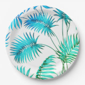 Teller für niedliche aquamarine Blume (Vorderseite)