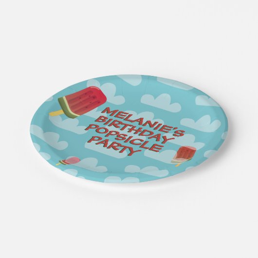 Teller für niedliche Popsiv-Kindergeburtstag (Schrägansicht)