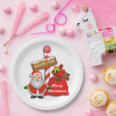 Teller für niedliches Nordpol mit dem Santa Custom (Party)