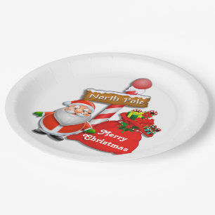 Teller für niedliches Nordpol mit dem Santa Custom