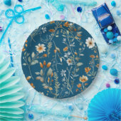 Teller für Papier mit blauer Blume (Party)
