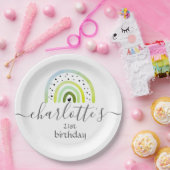 Teller für Papiere anpassen - Rainbow Green (Party)