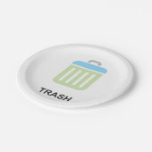 Teller für Papierkorb mit Mülleimer (Schrägansicht)