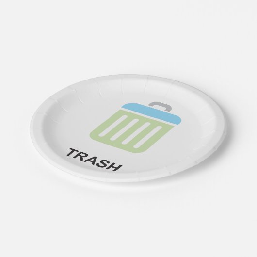 Teller für Papierkorb mit Mülleimer (Schrägansicht)