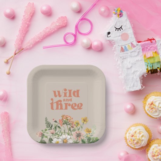 Teller für Party-Papiere mit Wild und drei Wildblu (Party)