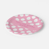 Teller für personalisierte Pink- und Weißpolka-Dot (Schrägansicht)