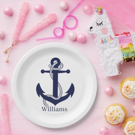 Teller für personalisiertes Papier - Anker und Rob (Party)