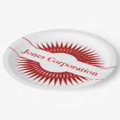 Teller für personalisiertes rotes Design (Schrägansicht)