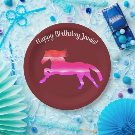 Teller für Pferde rosa Art (Party)