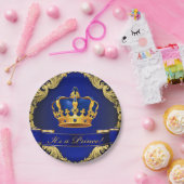 Teller für Prinzen-Baby-Party aus Papier (Party)