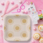 Teller für rosa und goldene Sun-Papiere (Party)