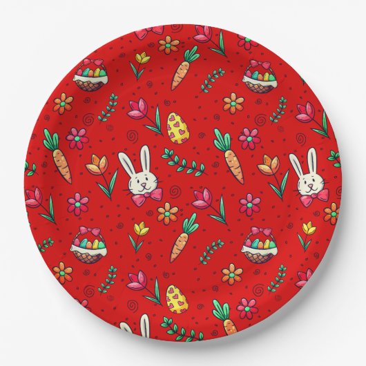 Teller für rote Ostermuster (Vorderseite)