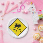 Teller für Schilder auf Slippery Road (Party)