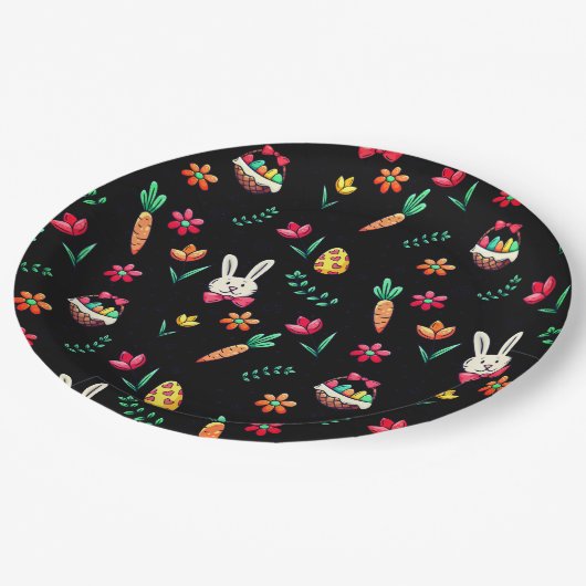 Teller für schwarzes Ostermuster (Schrägansicht)