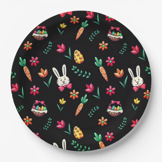 Teller für schwarzes Ostermuster (Vorderseite)