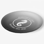 Teller für Schwarzweiß-Seepferd (Schrägansicht)