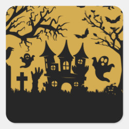 Teller für Spuk Hauspapiere Quadratischer Aufkleber