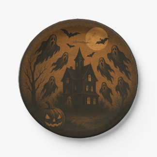 "Teller für Spuk Manor Halloween-Party" Pappteller