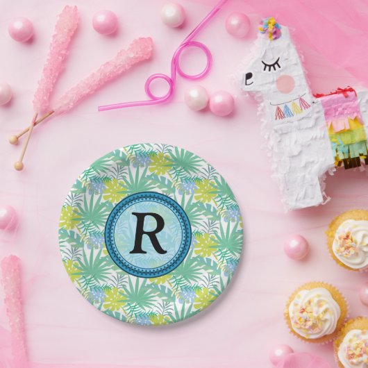 Teller für tropisches Monogramm (Party)