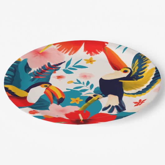 Teller für tropisches Party (Schrägansicht)