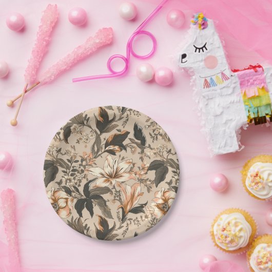 Teller für Vintage Blumenmuster (Party)